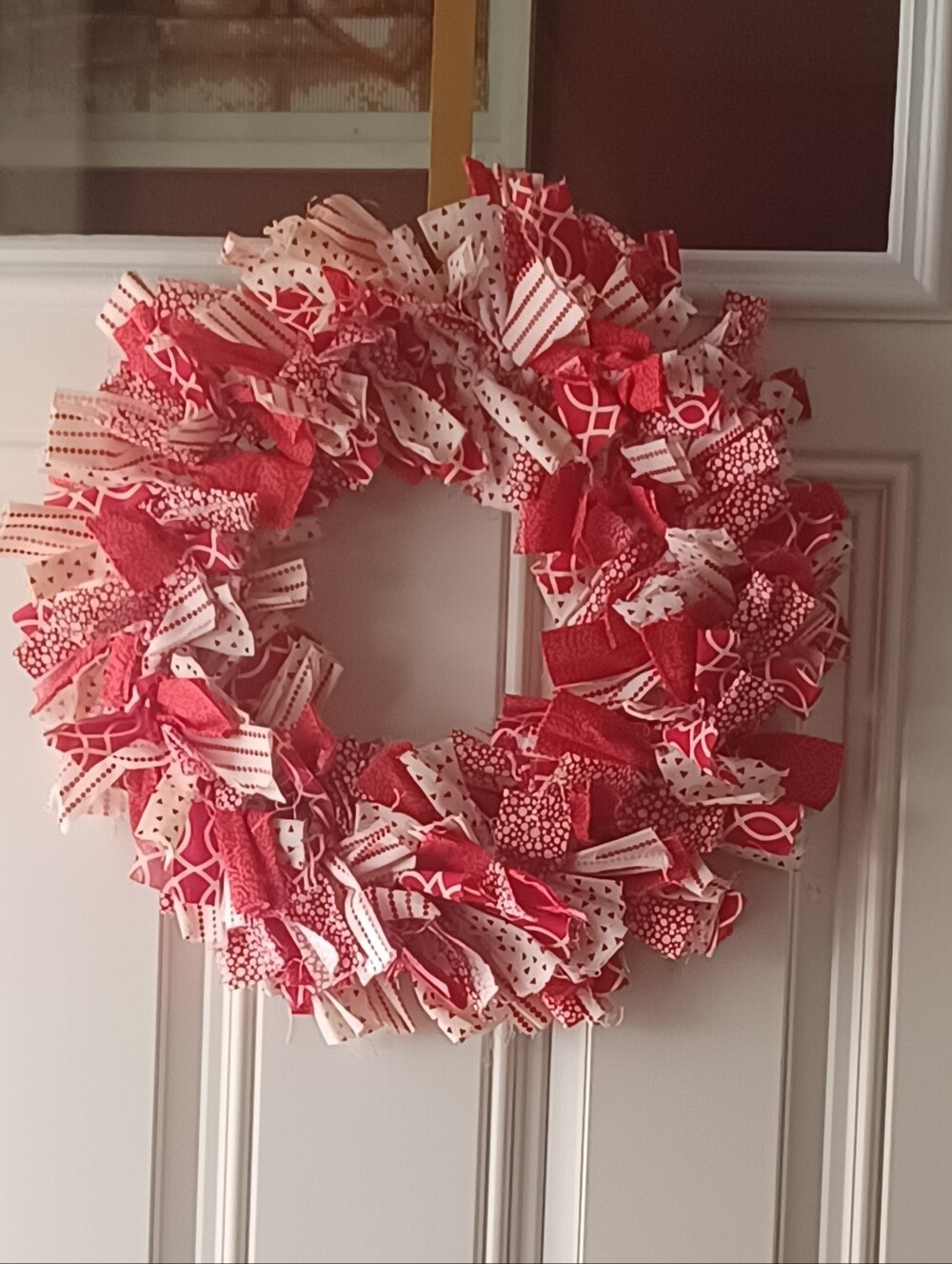 Festive Red and White Holiday Wreath -